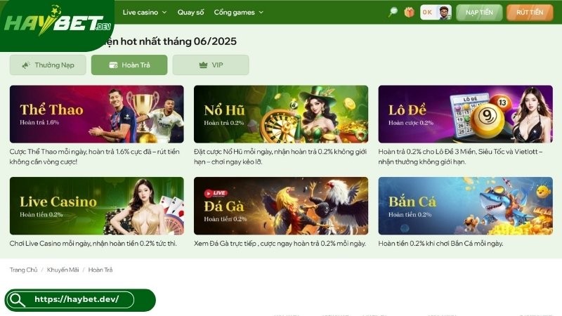 Nhà cái Haybet đang có những khuyến mãi nào cho thành viên? Nhà cái Haybet đang có những khuyến mãi nào cho thành viên?