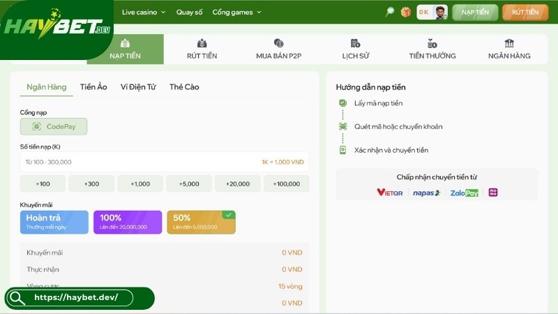 Nạp rút tiền trên Haybet có nhanh chóng không? Nạp rút tiền trên Haybet có nhanh chóng không?